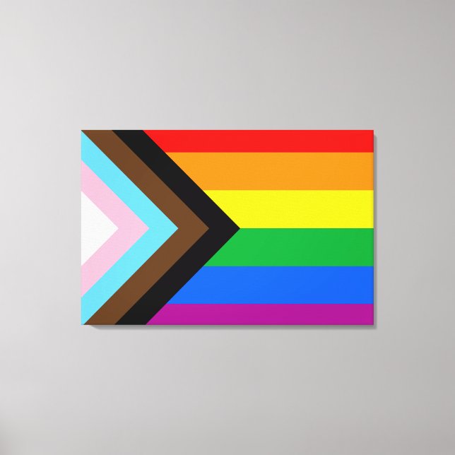 LGBTQ+ Progress Pride Flag Canvas Print (Front)