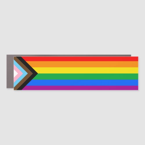 LGBTQ Progress Pride Flag Car Magnet