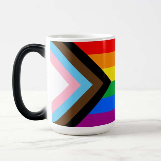 LGBTQ+ Progress Pride Flag Coffee Mug (Left)