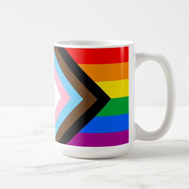 LGBTQ+ Progress Pride Flag Coffee Mug (Right)