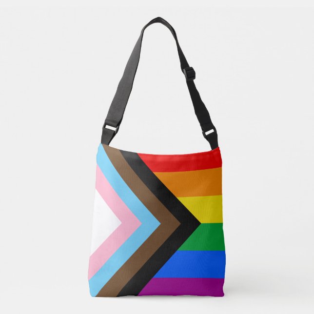 LGBTQ+ Progress Pride Flag Crossbody Bag (Front)