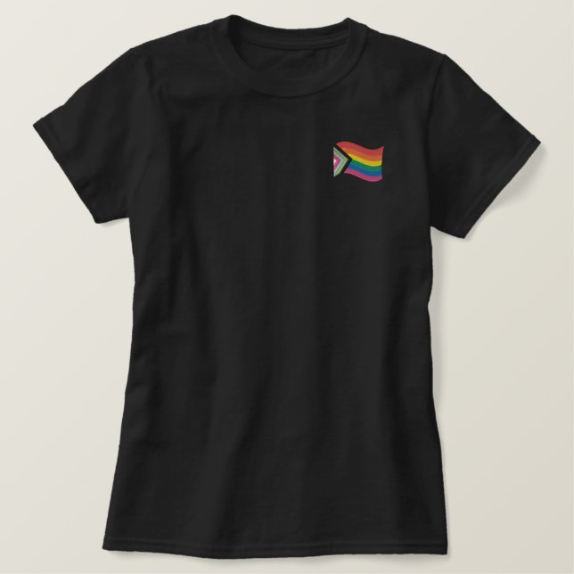 LGBTQ+ Progress Pride Flag  Embroidered Shirt (Design Front)