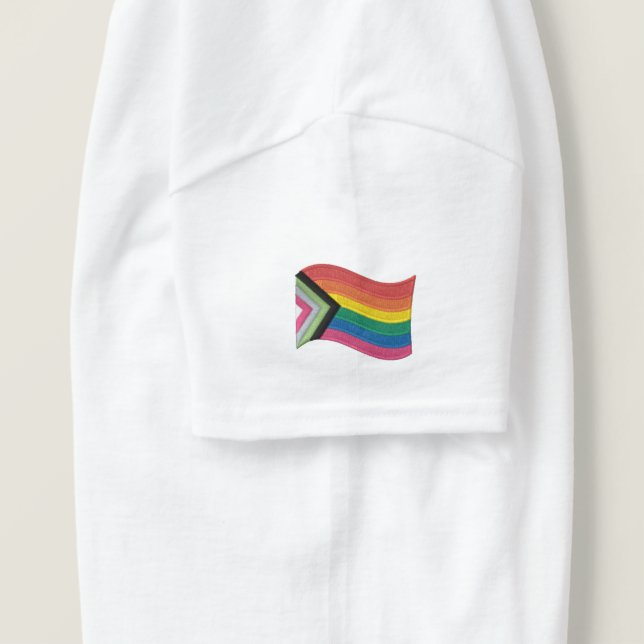 LGBTQ+ Progress Pride Flag Embroidered Shirt (Design Right)