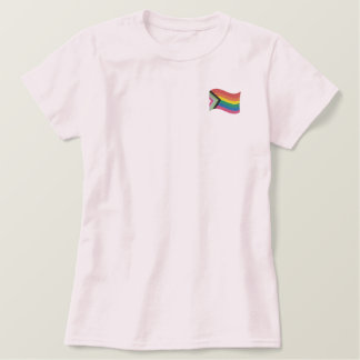LGBTQ+ Progress Pride Flag Embroidered Shirt