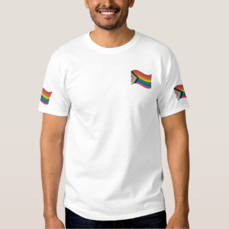 LGBTQ+ Progress Pride Flag Embroidered T-Shirt