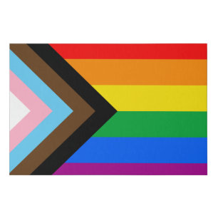 LGBTQ+ Progress Pride Flag Faux Canvas Print