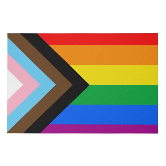 LGBTQ+ Progress Pride Flag Faux Canvas Print (Front)