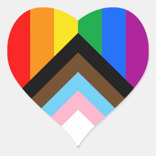 LGBTQ Progress Pride Flag Heart Sticker