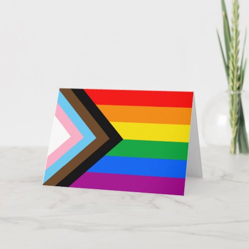 LGBTQ Progress Pride Flag Holiday Card