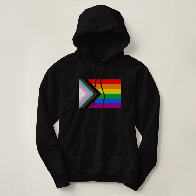 LGBTQ+ Progress Pride Flag Hoodie (Design Front)