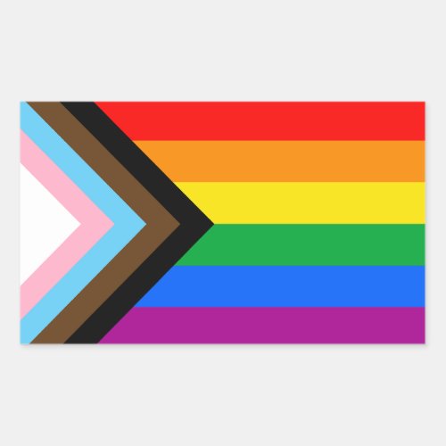 LGBTQ Progress Pride Flag Rectangular Sticker