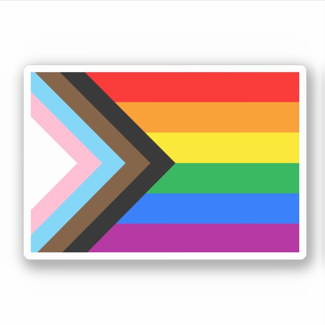 LGBTQ+ Progress Pride Flag Sticker (Front)