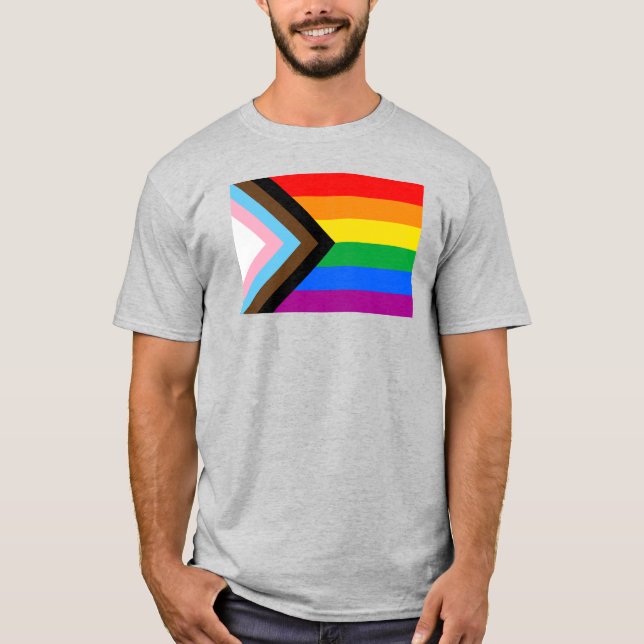 LGBTQ+ Progress Pride Flag T-Shirt (Front)