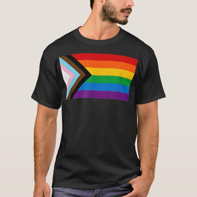 LGBTQ Progress Pride Flag  T-Shirt (Front)