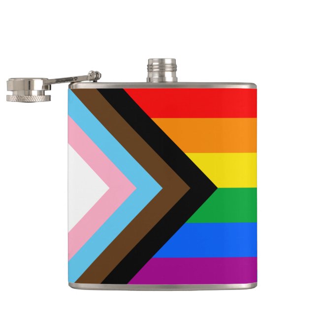 LGBTQ+ Progress Pride Flask (Opened)