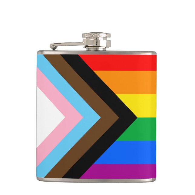 LGBTQ+ Progress Pride Flask (Front)