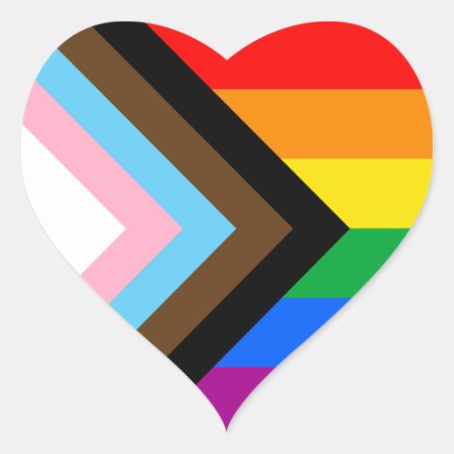 LGBTQ Progress Pride Heart Sticker