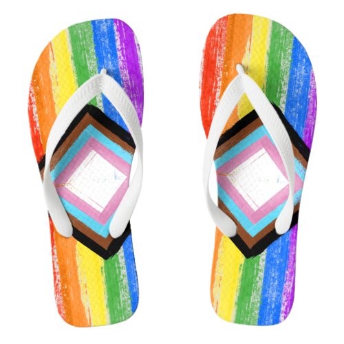 LGBTQ Progress Pride High_Top Sneakers Flip Flops