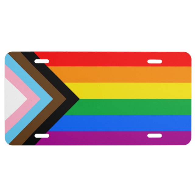 LGBTQ+ Progress Pride License Plate (Front)