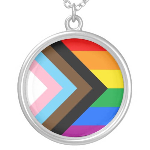 LGBTQ Progress Pride Silver Plated Necklace