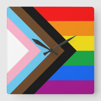 LGBTQ+ Progress Pride Square Wall Clock
