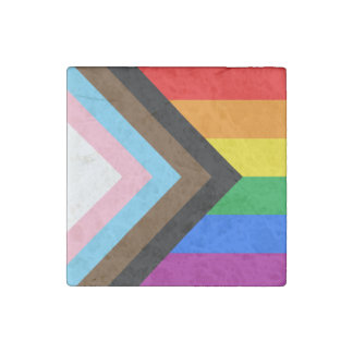 LGBTQ+ Progress Pride Stone Magnet