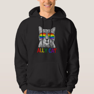 Lgbtq Proud Ally Cat Purride Paw Gay Pride Rainbow Hoodie