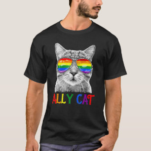 Lgbtq Proud Ally Cat Purride Paw Gay Pride Rainbow T-Shirt