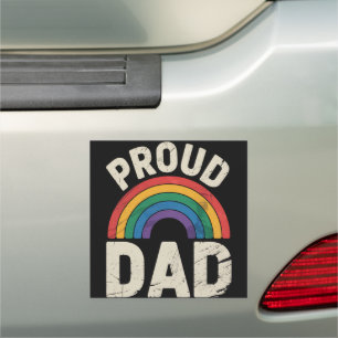 LGBTQ Proud Dad Gay Pride LGBT Ally Father's Day Car Magnet