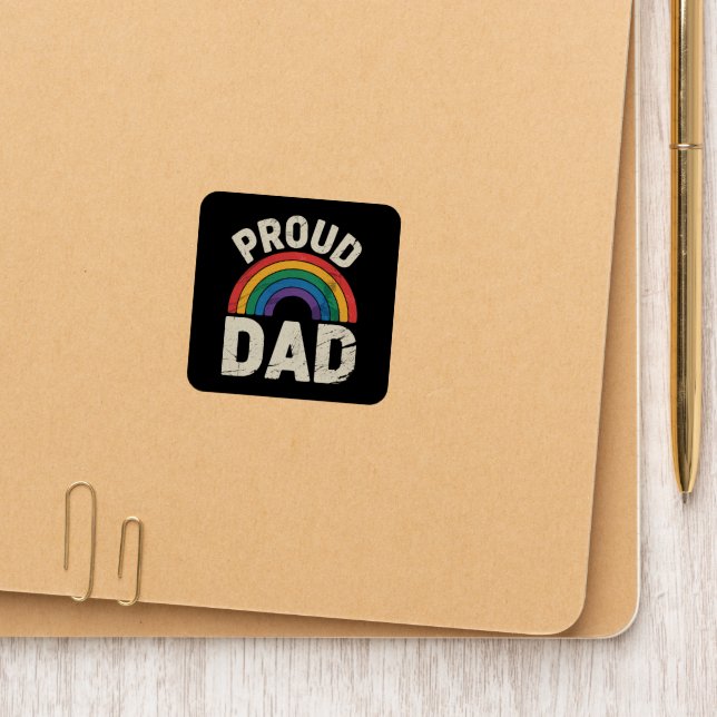 LGBTQ Proud Dad Gay Pride LGBT Ally Father's Day Patch (On Folder)