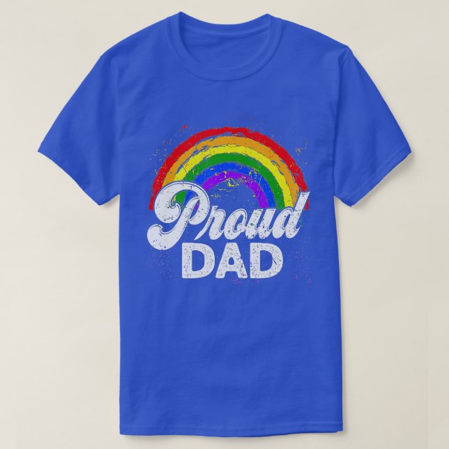 LGBTQ Proud Dad Gay Pride LGBT Ally Rainbow Father T-Shirt (Design Front)