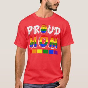 LGBTQ Proud Mom Gay Lesbian LGBT Fist Rainbow Moth T-Shirt