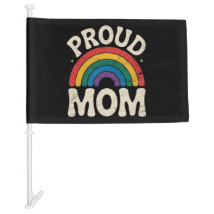 LGBTQ Proud Mom Gay Pride Rainbow Mother's Day Car Flag