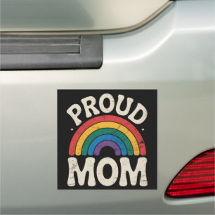 LGBTQ Proud Mom Gay Pride Rainbow Mother's Day Car Magnet