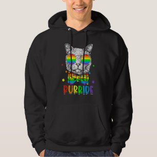 Lgbtq Purride Ally Gay Pride Rainbow Flag Cat Kitt Hoodie