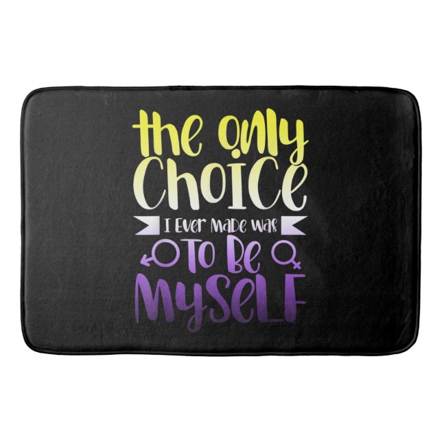LGBTQ Queer Nonbinary  Androgynous Non Binary Bath Mat (Front)