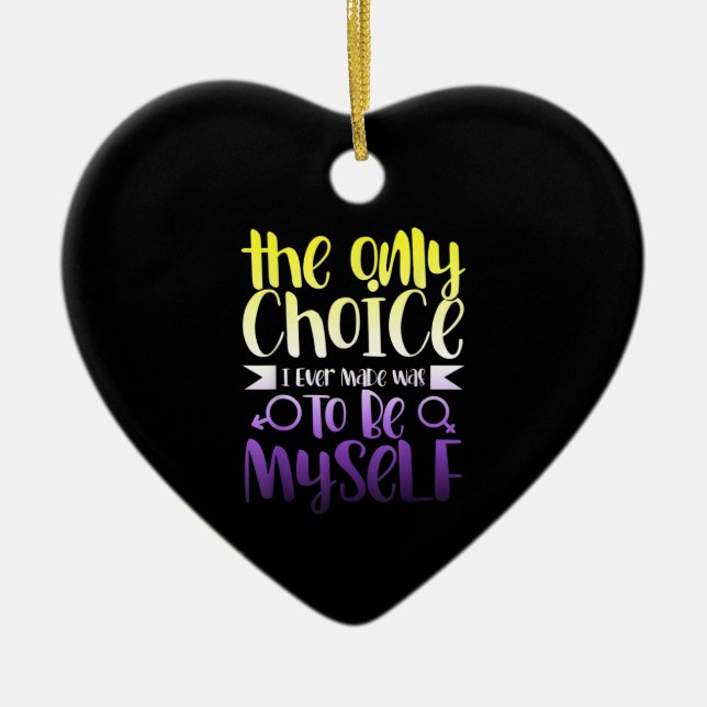 LGBTQ Queer Nonbinary  Androgynous Non Binary Ceramic Ornament (Front)