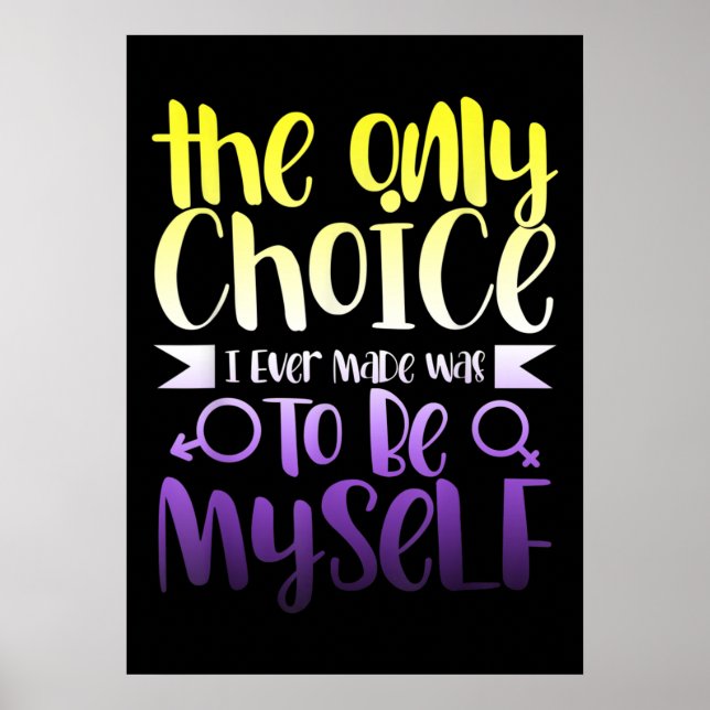 LGBTQ Queer Nonbinary  Androgynous Non Binary Poster (Front)