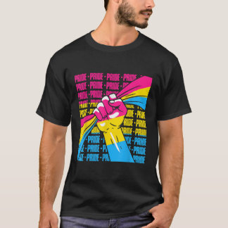 LGBTQ Queer Panseual Pride Fist Panseuality Flag L T-Shirt