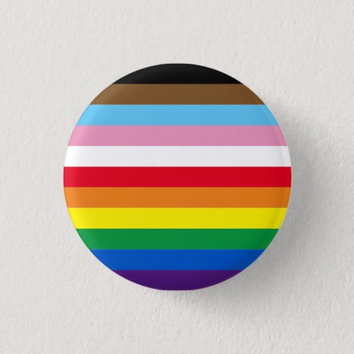 Lgbtq rainbow 11 stripes inclusive gay pride flag button
