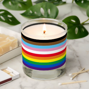 Lgbtq rainbow 11 stripes inclusive gay pride flag scented candle