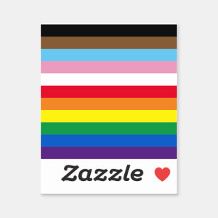 Lgbtq rainbow 11 stripes inclusive gay pride flag sticker