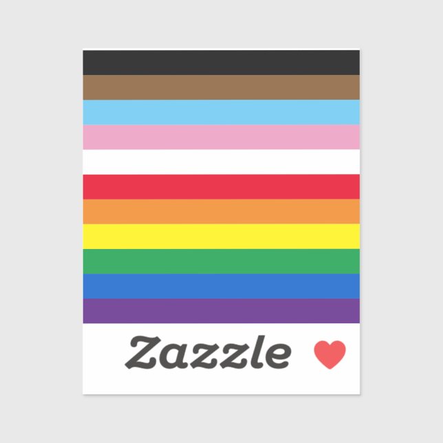 Lgbtq rainbow 11 stripes inclusive gay pride flag sticker (Sheet)