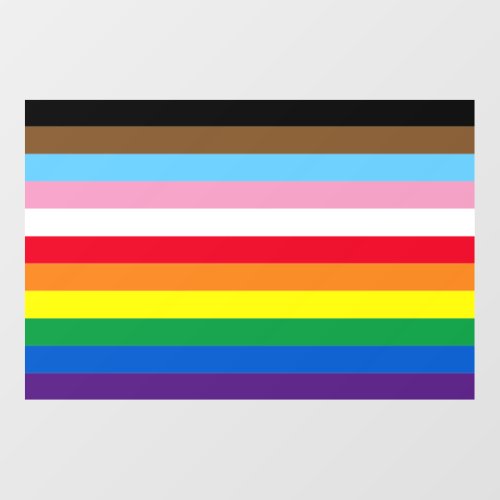 Lgbtq rainbow 11 stripes inclusive gay pride flag  wall decal 