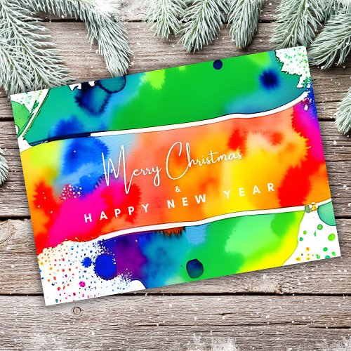 LGBTQ Rainbow Christmas New Year Card