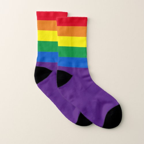 Lgbtq Rainbow colors stripes Lgbt gay pride flag Socks