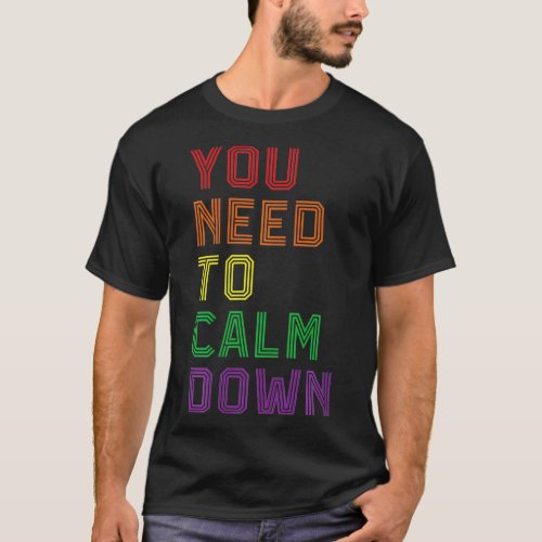 LGBTQ Rainbow Equality You Need To Calm Down Gay P T_Shirt