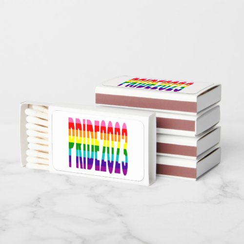 LGBTQ Rainbow Flag Colors Text Gay Pride 2023 Matchboxes