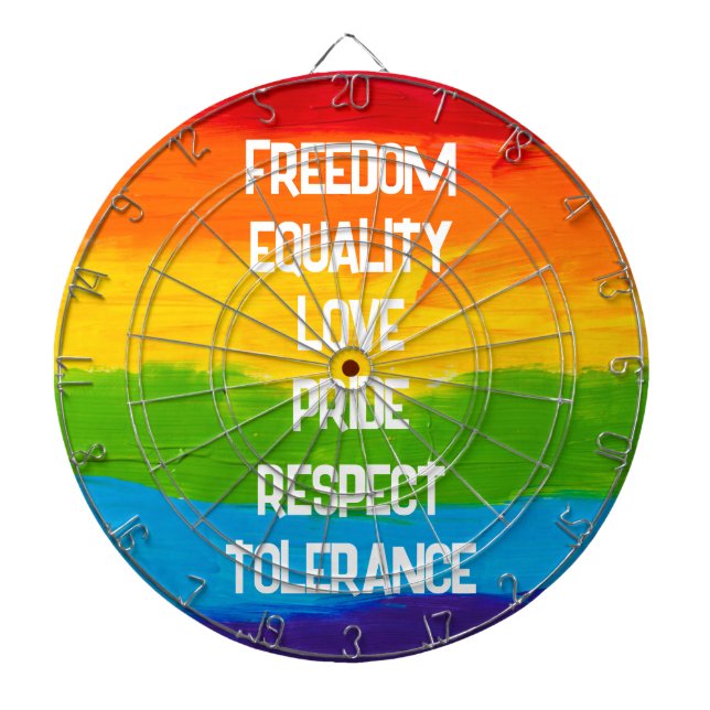 LGBTQ+ Rainbow Flag Dart Board | Pride Party Game  (Front)