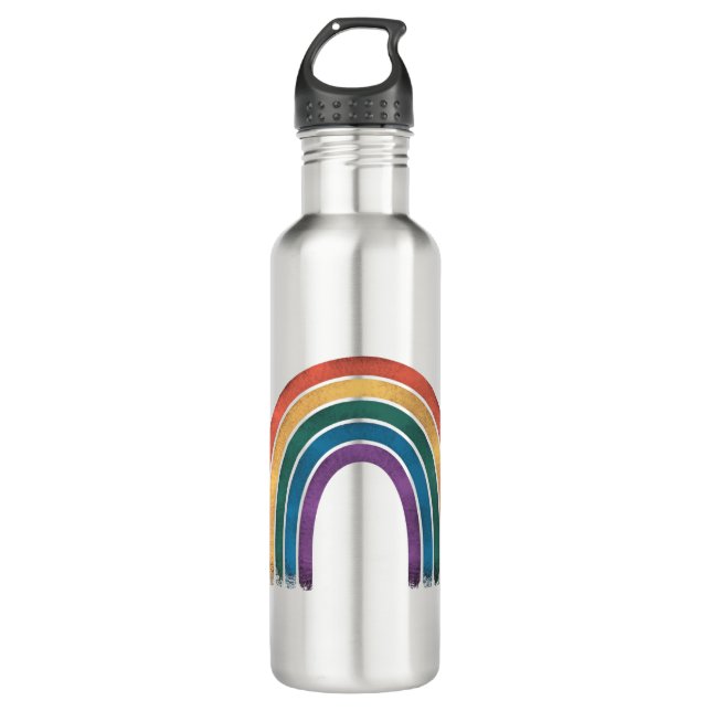 LGBTQ Rainbow Flag Gay Pride LGBT Awareness Ally  Stainless Steel Water Bottle (Front)